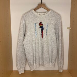 FLAWLESS VINTAGE Lee Natural Beauty Macaw Crew Sweater Men's Large
